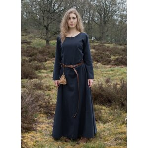hochmittelalterliches Kleid Afra aus Canvas Dunkelblau