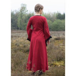 Spätmittelalterliches Höllenfensterkleid oder Bliaut Amal Rot/Schwarz