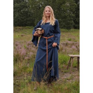 Medieval dress blue with trumpet sleeves Burglinde