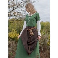 Kurzärmelige Cotehardie Mittelalter Kleid Ava grün