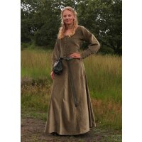 Spätmittelalter-Kleid Isabell Samt Cotehardie Grün