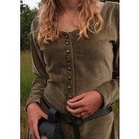 Market medieval dress Isabell velvet in late medieval style Cotehardie green