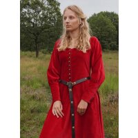 Spätmittelalter-Kleid Isabell Samt Cotehardie Rot