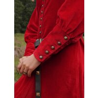 Spätmittelalter-Kleid Isabell Samt Cotehardie Rot