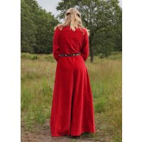 Spätmittelalter-Kleid Isabell Samt Cotehardie Rot