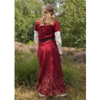 Kurzärmelige Cotehardie Mittelalter Kleid Ava Weinrot