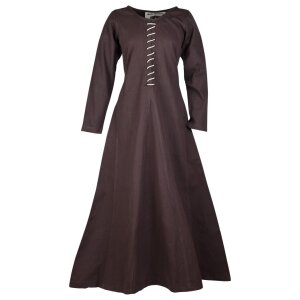 Cotehardie late medieval dress Ava long sleeve brown