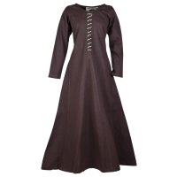 Cotehardie late medieval dress Ava long sleeve brown