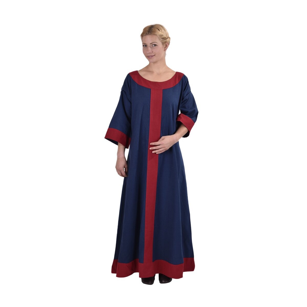Germanisches Kleid Gudrun Blau Rot 45 95