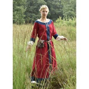 Robe germanique Gudrun rouge/bleu