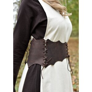 Market medieval bodice belt laced leather brown