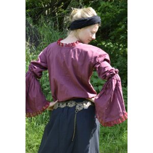 Blouse médiévale de marché rouge vin