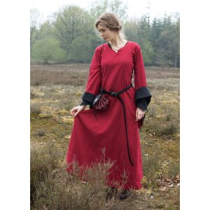 Late medieval dress or Bliaut Amal red/black size S