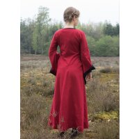 Spätmittelalterliches Höllenfensterkleid Bliaut Amal Rot/Schwarz L