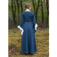 Late medieval dress or Bliaut Amal blue/natural white size M