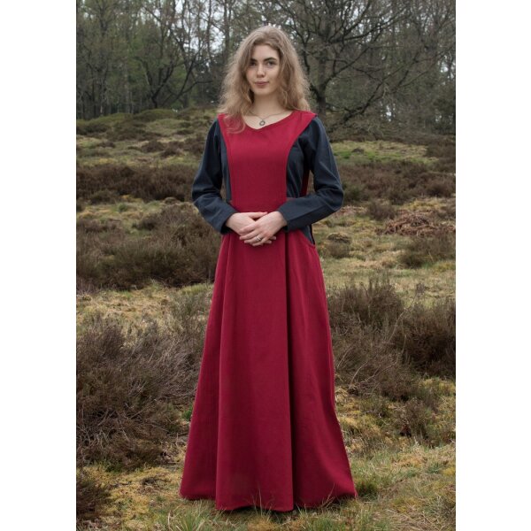 Spätmittelalterliches Überkleid Surcot Andra Rot Größe S/M
