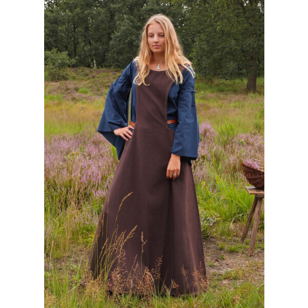 Late medieval overdress Surcot Andra brown size S/M