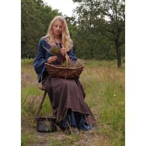 Medieval dress Burglinde with trumpet sleeves blue size S