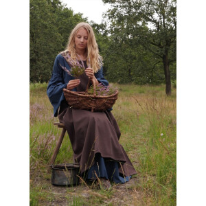 Medieval dress Burglinde with trumpet sleeves blue size L