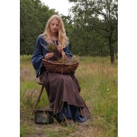 Medieval dress Burglinde with trumpet sleeves blue size L