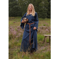 Medieval dress Burglinde with trumpet sleeves blue size XL