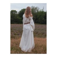 Medieval dress Burglinde with trumpet sleeves natural white size L