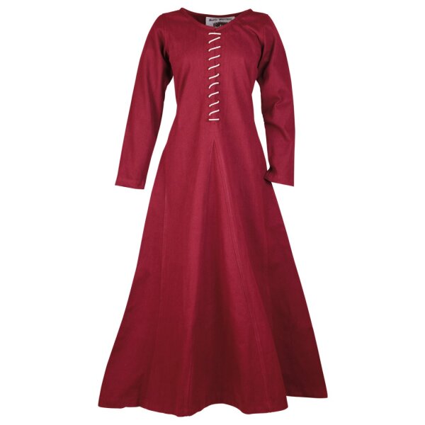 Cotehardie late medieval dress Ava long sleeve wine red size S