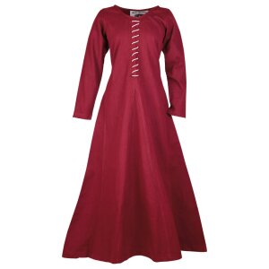 Cotehardie Spätmittelalter Kleid Ava langärmelig Weinrot Größe S