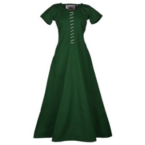 Kurzärmelige Cotehardie Mittelalter Kleid Ava grün S
