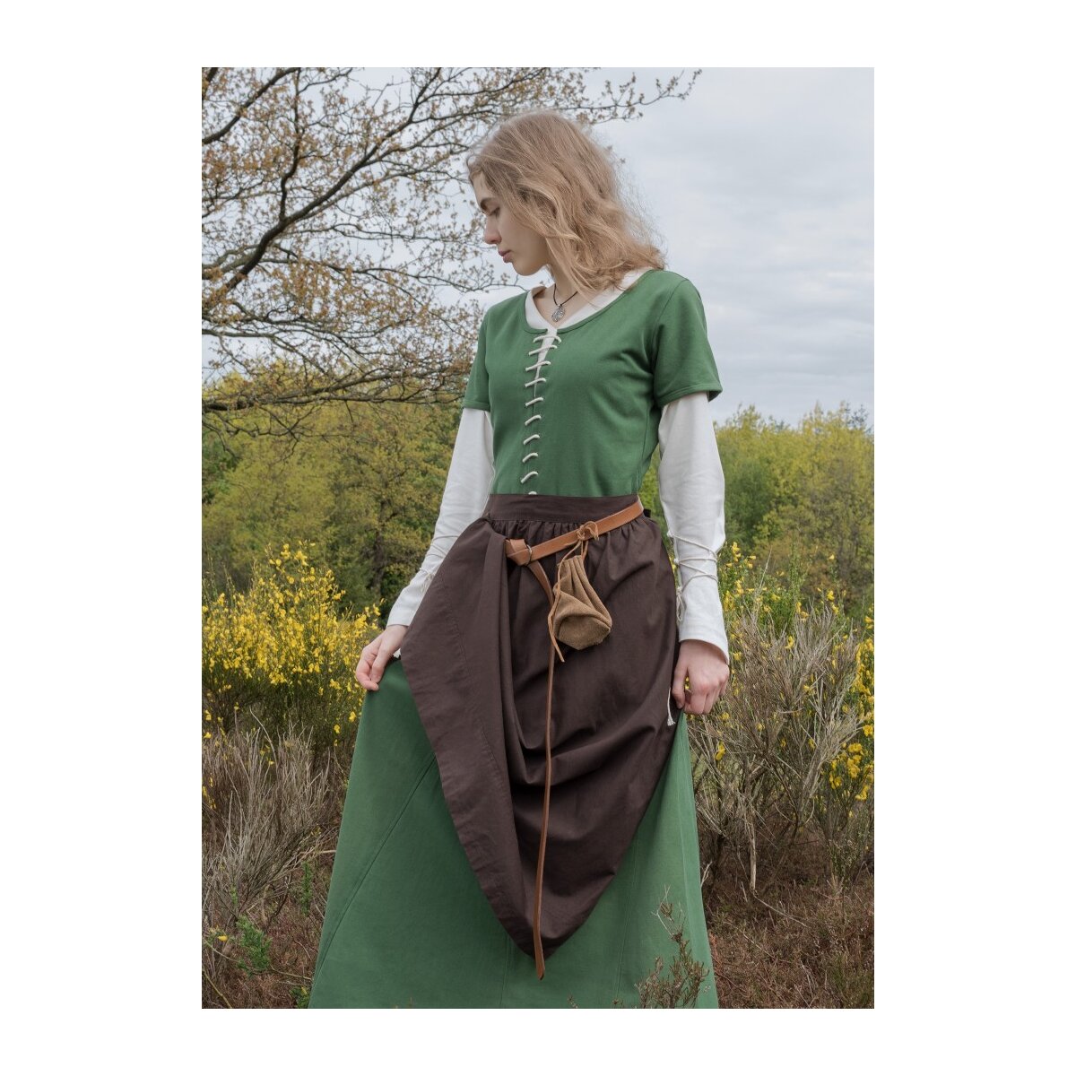 Short sleeve Cotehardie medieval dress Ava green size XL, 44,99