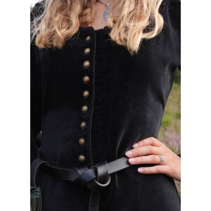 Market medieval dress Isabell velvet in late medieval style Cotehardie black size S