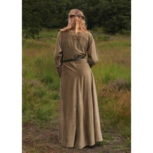 Spätmittelalter-Kleid Isabell Samt Cotehardie Grün Größe S
