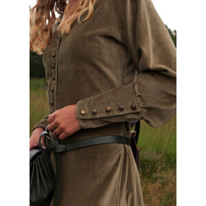 Market medieval dress Isabell velvet in late medieval style Cotehardie green size M