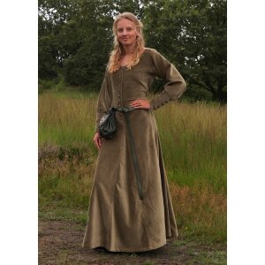 Market medieval dress Isabell velvet in late medieval style Cotehardie green size XL