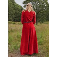 Spätmittelalter-Kleid Isabell Samt Cotehardie Rot Größe S