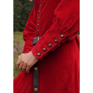 Market medieval dress Isabell velvet in late medieval style Cotehardie red size XL