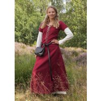 Kurzärmelige Cotehardie Mittelalter Kleid Ava Weinrot Größe XL