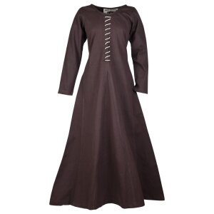 Cotehardie late medieval dress Ava long sleeve brown size S