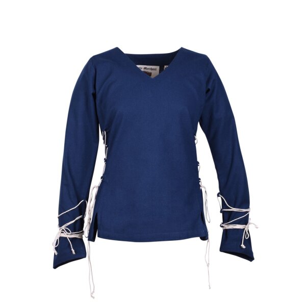 Market-Medieval Blouse Aila Laced blue size XL