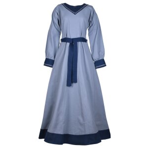 Wikinger Kleid Jona Blaugrau/Blau Größe L