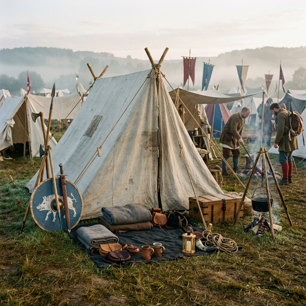 Top 10 Must Haves für das Heerlager & den Mittelaltermarkt: Zelt, Decken, Laterne, Kessel, Truhe, Waffen